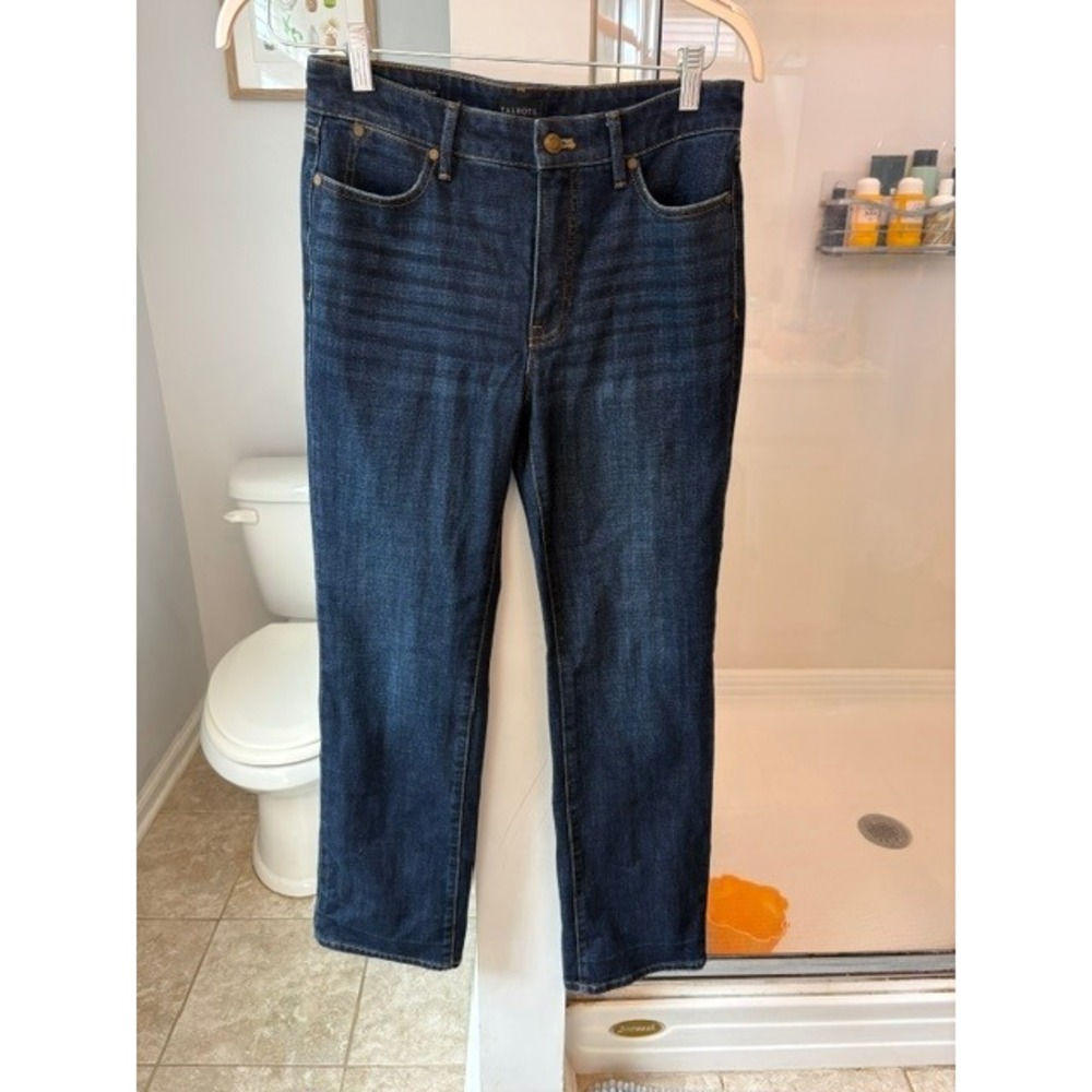Talbots Barely Boot Jeans Women's 6P Petite Dark Wash Bootcut Stretch Denim